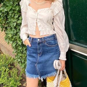 We The‎ Free Bailey Blue Denim Skirt